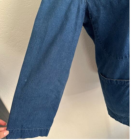 Vintage Shanghai Blue Workers Jacket size US 8-10 Cotton Pockets L’anticher - Picture 6 of 9